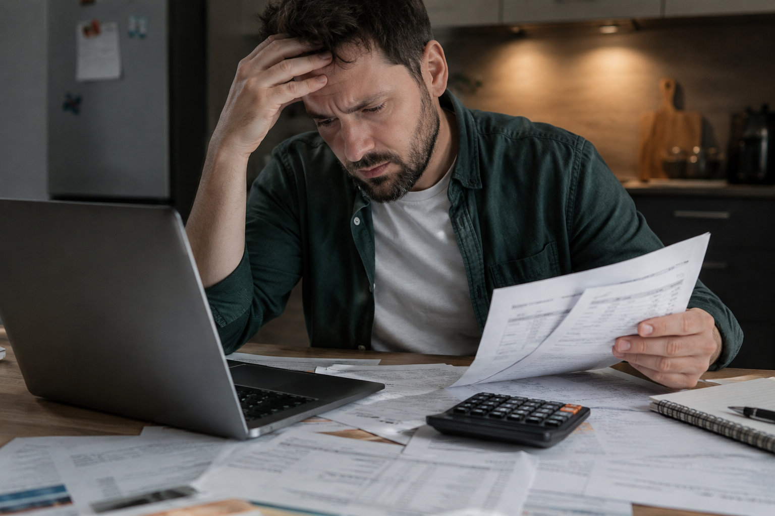 a man who is stressed over their finances